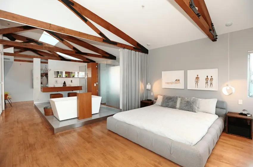 Basement Suite with Wood Beams 9bf87