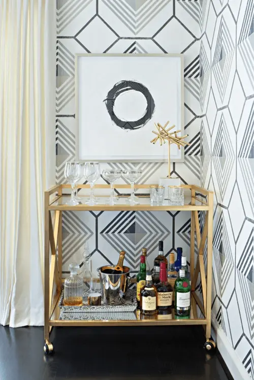 gold art deco barcart 5209a